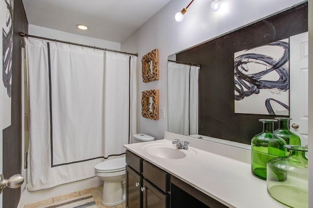3306 Hartwell St, Johns Island, SC 29455 - bathroom with toilet, vanity, tile patterned floors, and recessed lighting