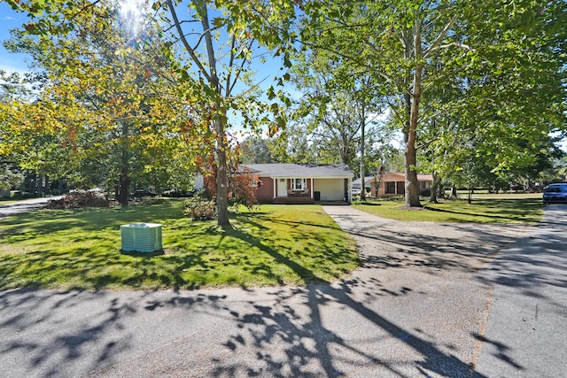 ranch-style house with a front yard