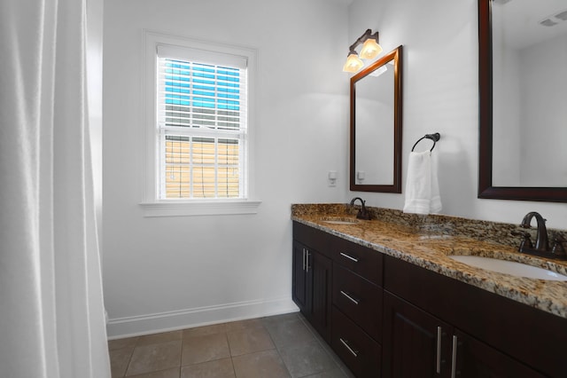 bathroom featuring vanity and tile patterned floors