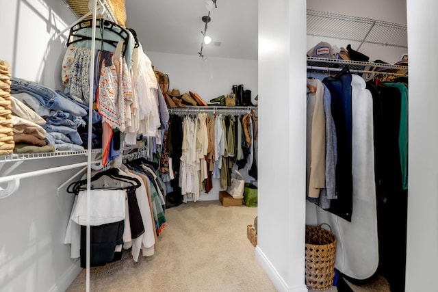 spacious closet featuring carpet floors