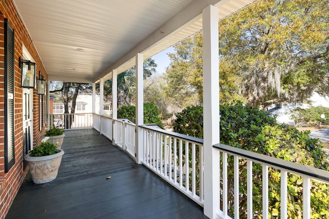 wooden deck with a porch