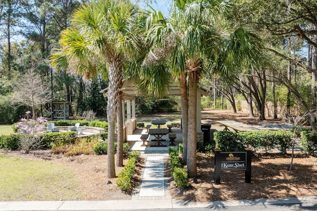 view of community with a gazebo