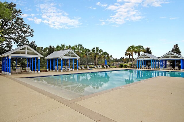 view of pool with a gazebo