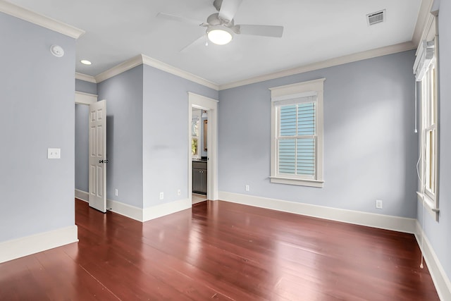 183 Ionsborough St, Mount Pleasant, SC 29464 - spare room with a ceiling fan, wood finished floors, ornamental molding, a smoke detector, and recessed lighting