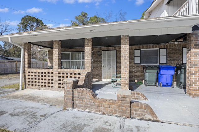 exterior space with covered porch