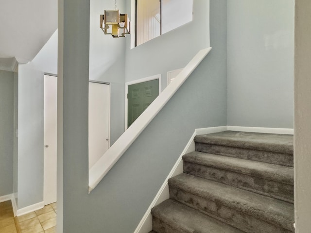 10 Stallion Ct, Charleston, SC 29407 - stairway with baseboards and a chandelier