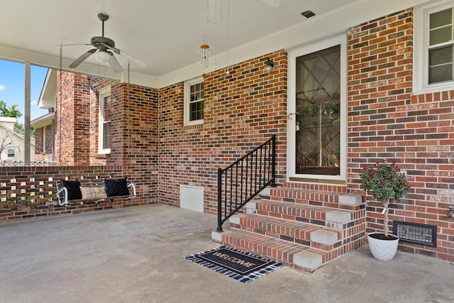 4097 NE Brown St, Orangeburg, SC 29118 - view of patio / terrace featuring a ceiling fan and entry steps
