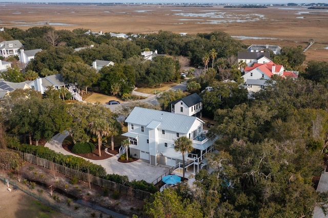 aerial view with a residential view