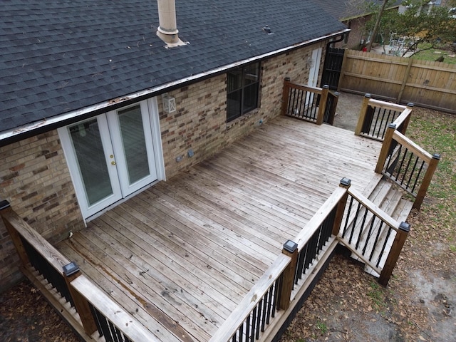 deck featuring french doors