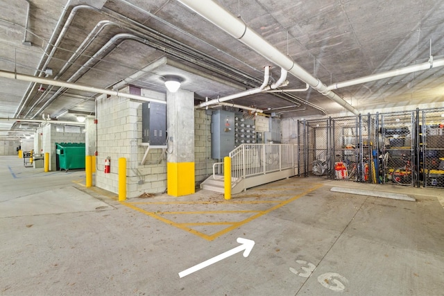 view of parking garage