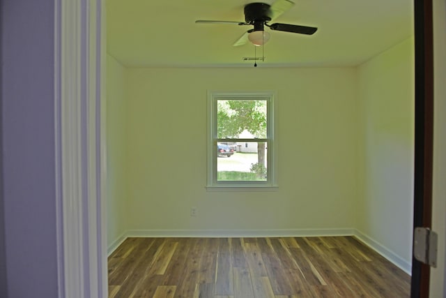 1101 Stuart Dr, Moncks Corner, SC 29461 - unfurnished room featuring dark wood finished floors, baseboards, and ceiling fan
