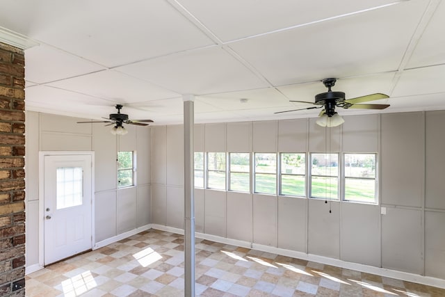 spare room with ceiling fan