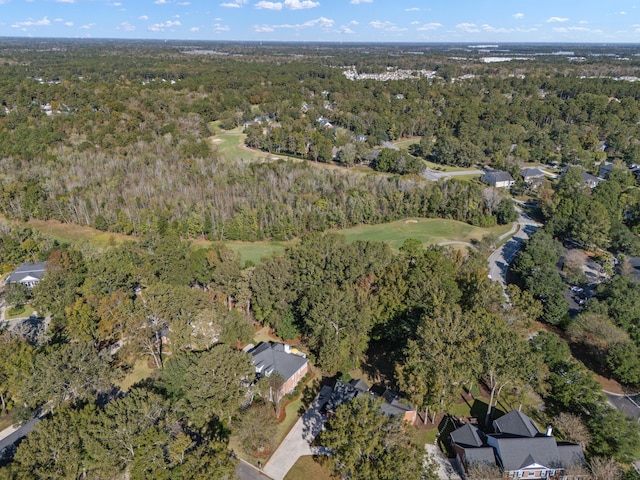 bird's eye view featuring a view of trees