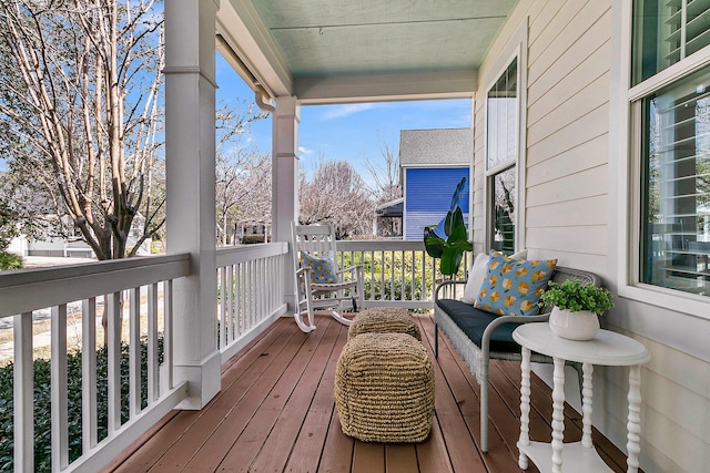 deck with a porch