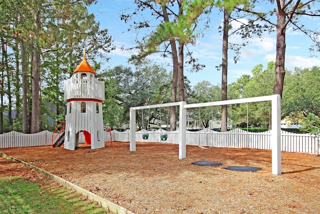 community play area featuring fence