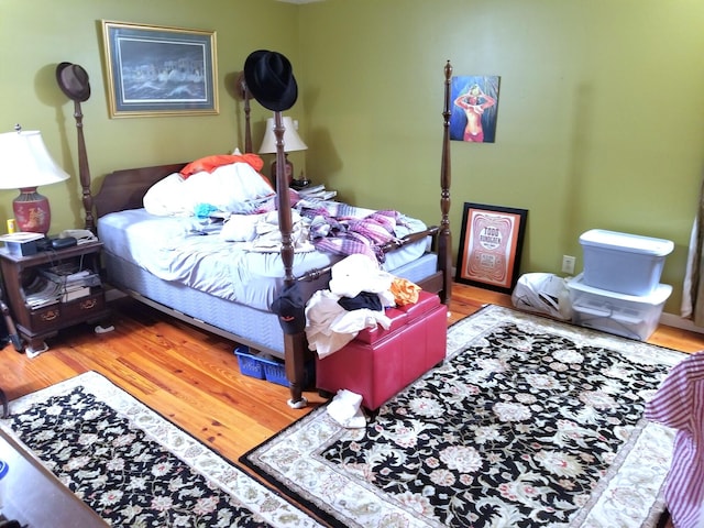 bedroom featuring light hardwood / wood-style flooring