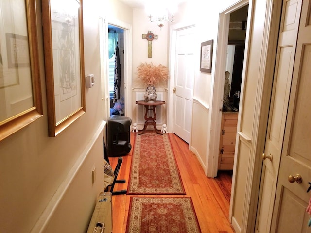 hallway featuring light hardwood / wood-style flooring