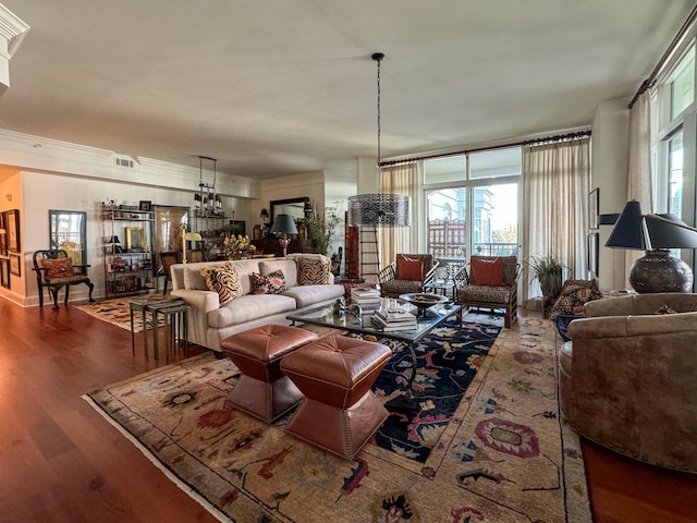 living room featuring hardwood / wood-style floors