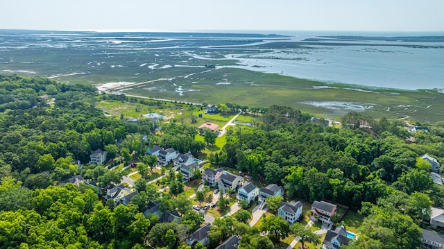 drone / aerial view of a nearby body of water