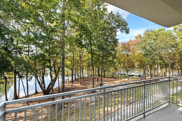 balcony with a water view