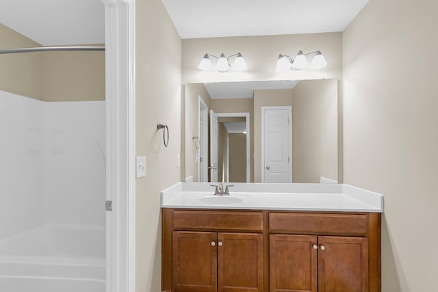 full bath featuring bathtub / shower combination and vanity