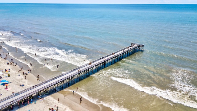 1400 Ocean Blvd Unit 106B, Isle Of Palms, SC 29451 - bird's eye view of waterfront with a beach and a pier