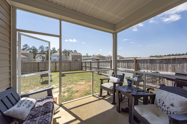 view of sunroom