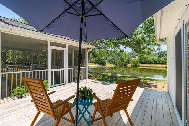 1027 Wayfarer Ln, Charleston, SC 29412 - wooden terrace with a water view and a sunroom