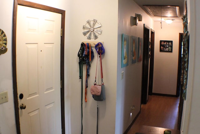 20 Anderson Ave, Charleston, SC 29412 - corridor featuring baseboards, attic access, and wood finished floors