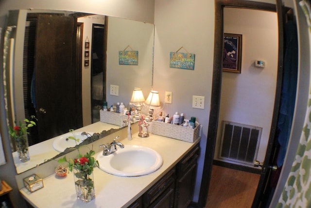20 Anderson Ave, Charleston, SC 29412 - bathroom with vanity, visible vents, and wood finished floors