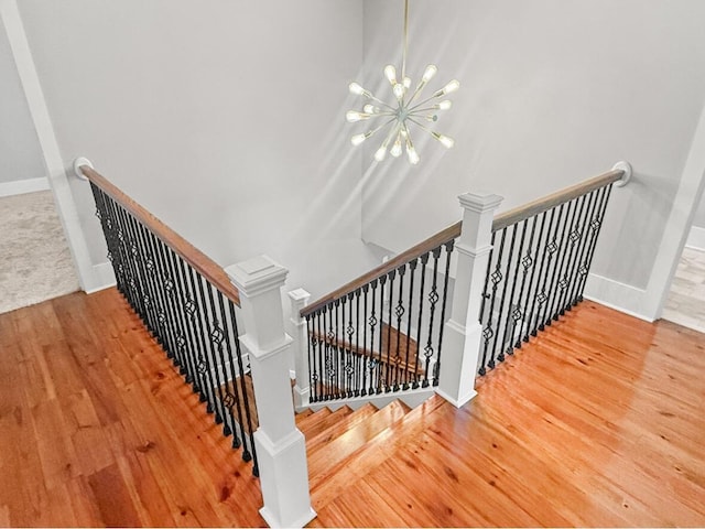 1211 Dennis Blvd, Moncks Corner, SC 29461 - staircase with a chandelier and wood finished floors