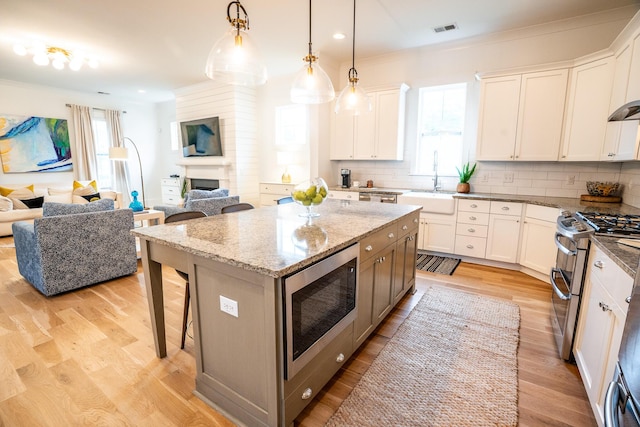 3707 Gambrill Ln, Mount Pleasant, SC 29466 - kitchen featuring stainless steel appliances, a sink, open floor plan, plenty of natural light, and recessed lighting