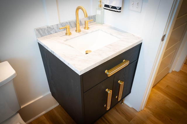 3707 Gambrill Ln, Mount Pleasant, SC 29466 - bathroom featuring wood finished floors, vanity, and toilet