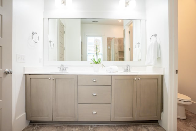 3707 Gambrill Ln, Mount Pleasant, SC 29466 - full bath with double vanity, toilet, and a stall shower