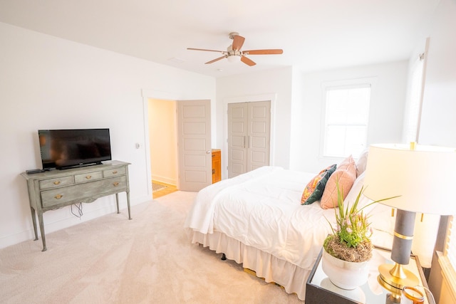 3707 Gambrill Ln, Mount Pleasant, SC 29466 - bedroom featuring light carpet and a ceiling fan