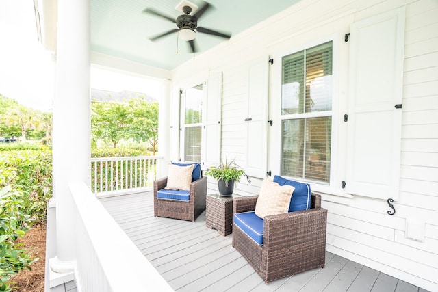3707 Gambrill Ln, Mount Pleasant, SC 29466 - porch featuring ceiling fan