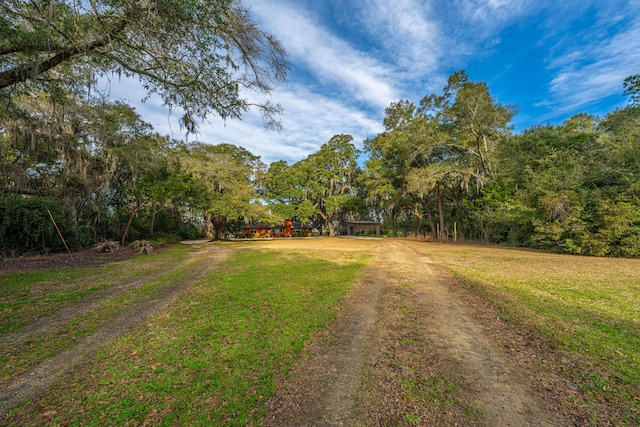 view of yard with driveway