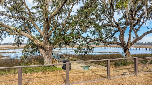 water view with fence