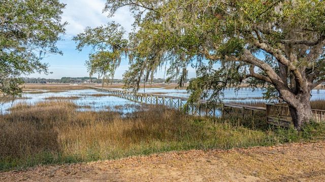 view of yard featuring a water view