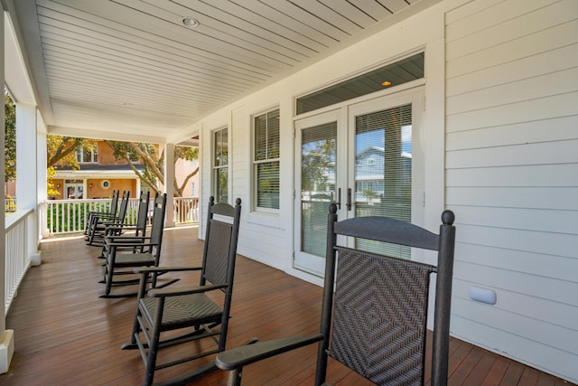 deck featuring a porch