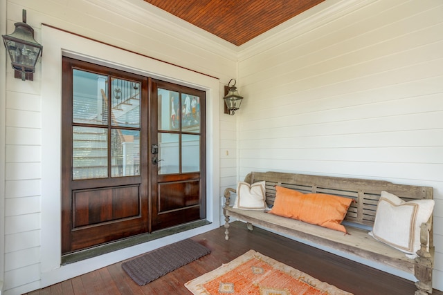 property entrance featuring french doors