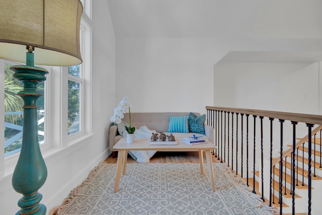 sitting room featuring hardwood / wood-style flooring