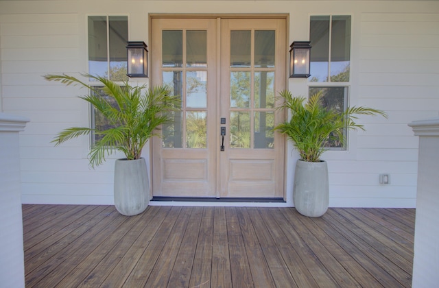 entrance to property with french doors