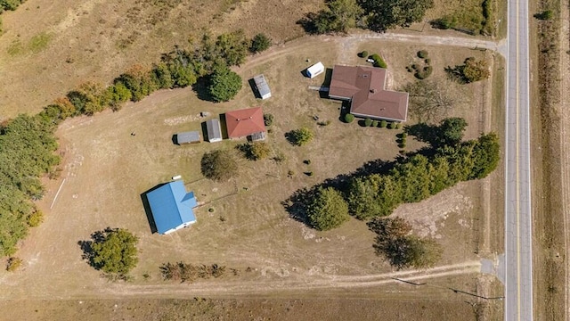 bird's eye view with a rural view