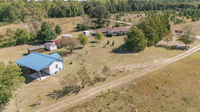 drone / aerial view with a rural view