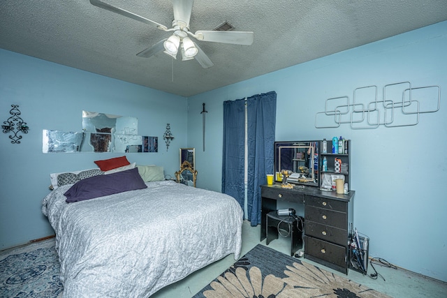 1004 Miles Jamison Rd, Summerville, SC 29485 - bedroom with a textured ceiling and a ceiling fan