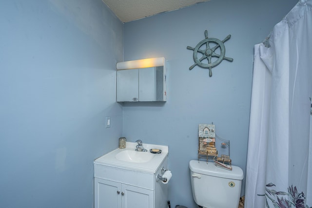 1004 Miles Jamison Rd, Summerville, SC 29485 - full bathroom featuring vanity, toilet, curtained shower, and a textured ceiling