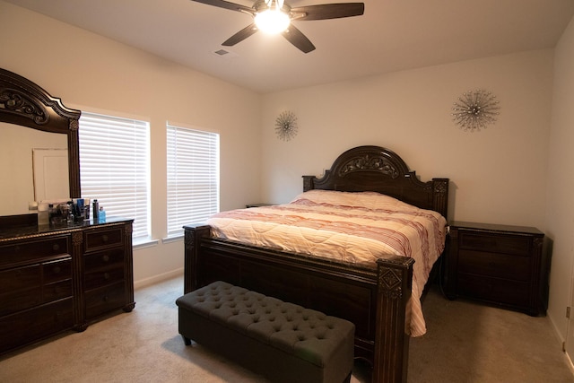 217 Pink Azalea St, Summerville, SC 29485 - bedroom with visible vents, baseboards, a ceiling fan, and light carpet