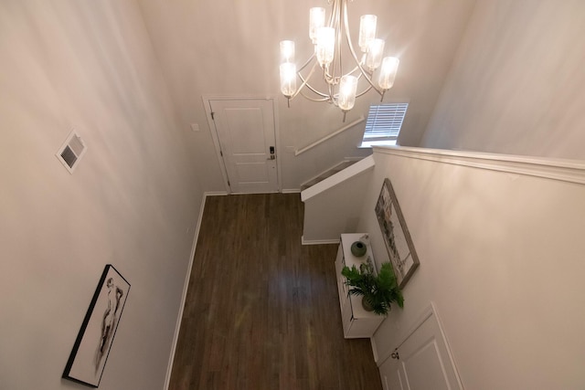217 Pink Azalea St, Summerville, SC 29485 - entrance foyer with a chandelier, visible vents, and wood finished floors