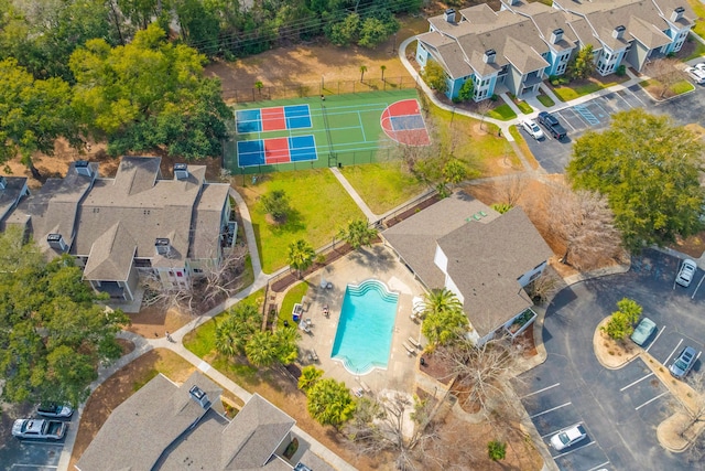 drone / aerial view featuring a residential view